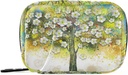 Pill Case Floral Tree Oil Painting Pill Box 7 Day Case Travel Pill Organizer Bag with Zipper Portable Case Compact Size for Vitamin Suplemen Hoder