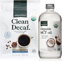 Natural Force Organic Clean Decaf Coffee + Organic MCT Oil Bundle - 100% Pure Coconut MCTS & Mold & Mycotaxin Free Coffee - Non-GMO, Keto, Paleo, dan Vegan - 12 Oz dan 16 Oz