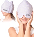 MyHalos ® Migraine Relief Cap, 30% Thicker, 2X More Cooling Gel, Stays Colder for Longer, Fort Fting Ice Hat, Ice Pack Head Cold Relief, Tension Headache Relief Cap (Violet)