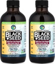 Amazing Herbs Premium Black Seed Oil - Gluten Free, Non GMO, Cold Menekan Nigella Sativa Aids in Digetical Health, Imune Dukungan, Fungsi Otak, Gabungan Mobilitas - 4 Fl Oz (Paket 2)