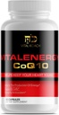 Vitalenergy CoQ10 Ubiquinone 200mg, 30 Kapsul, Support Kesehatan Kardiovaskular, Produksi Energi Sel, dan Antioksidant, Putih / Merah / Hitam