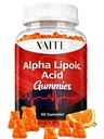 Alpha Lipoic Acid Gummies 1000mg, Tambahan ALA untuk Otak & Nerve Dukungan, Antioksidant, Energi - Non-GMO, Vegan, Gluten- Bebas - 60 Chewables untuk Vitalitas dan Kenyalitas untuk Pria & Perempuan
