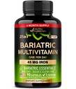Bariatric Multivitamin - 45 mg Iron Suplemen - Made in USA - for Women & Men - All-InOne, 21 Estivenity Vitamin - Gastric Sleeve Dukungan - Free of Sugar, Gluten & Soy - 90 Capsules, Once Daily