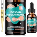 Lipomal Glutathione Suplement - 2000mg Glutathione Quid Drops with Vitamin C, Curcumin & Trans- Resveratrol - powerful Antioksidant, Skin Health, Aging Detox & Liver - 2 Fl Oz