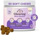 Bundle x Joy Glowing Skin and Coat Supplement for Dogs, 90 Soft Chews, Probite for Colostrum, Omega 3 Fatty Acids, Salmon Oil, and Turmeric, Supports Seasonal Allergies & Itchiness