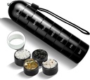 Weekly Pill Organizer, 7 Hari Kapasitas Besar Kapasitas Besar Kasus Kotak Pill, Kontainer Pill Holder, Ruang Air dan Ruang Besar Untuk Penahan Suplemen, Vitamin, Minyak Ikan dan Obat (Hitam)