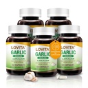 Lovita Odorless Bawang putih Capsules, 5000mg Fresh Requality, 1.25% Extract, Supports Heart, Blood Pressure, Cholesterol & Ammune System, Non-GMO, Gluten- Free, 300 Vegan Capsules
