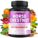 Horse Chestnut Capsules with Horse Chestnut, Butcher 's Broom Root, Cayenne Pepper and More - 90 Capsules for 3 MonthSuply