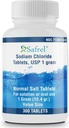 Safrel Sodium Chloride Tablet 1 gma, USP 124; Tabel Garam Normal 124; (15.4gr.) Asa 124; Electrolites Replenisher Hydration Drink (300 Count (Paket 1))