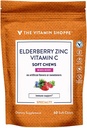 Elderberry, Zinc & Vitamin C Soft Chews - Imune Dukung - Campuran Berry (60 Soft Chews)