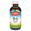 Carlson - B-6 Liquid, Vitamin B-6, Produksi Energi, Heart Health, Berry Lemonade Flavor, 120 mL (4 Fl Oz)