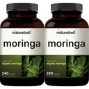 NatureBell Pure Moringa Capsules 8000mg Per Serving (2 Pack) 124; Dibuat dengan Moringa Powder Organik, 480 Capsules - Green Superfood, Skin Health, & Imune Dukungan - Non-GMO, Gluten Free, 8 Bulan Supply