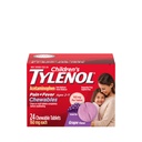 Kids 's Tylenol Chewables with 160 mg Acetaminophen, Pain Reduever & Fever Reducer for Kids' Cold + Flu Sympories, Headache, Sore Throat, Aspirin-Free, Grape Flavor, 24 ct