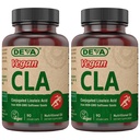 DEVA Vegan Vitamin Meyugasi Linoleic Acid (CLA), dari Non- GMO Safflower Oil, 90 Kapsul, 1 - Pack