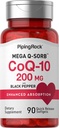 Piping Rock CoQ10 200mg Softgeels 124; 90 Count 124; Tambahan untuk Perempuan dan Pria 124; dengan Ekstrak Pepper Hitam 124; Non-GMO, Gluten Bebas