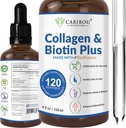 Liquid Collagen & Liquid Biotin With BioPerine For Enhanced Absorpsi - 1000mcg Liquid & 5000mcg Biotin Liquid - Liquid Collagen For Women -4 Month Suppply of Biotin And Collugen Suplemen