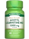 Nature 's Truth Acetyl L- Carnitine 1000mg 124; 30 Capsules 124; Super Power 124; Non-GMO & Gluten Free ALCAR Tambahan