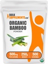 BulkSuplements.com Organic Bamboo Powder - Silica Suplemen, Bambu Tambahan - Gluten Bebas, 500mg per Serving, 250g (8.8 oz) (Paket 1)