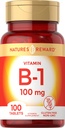 Vitamin B1 100mg (Thiamine) - 100 Count - Vegetarian, Non-GMO & Gluten Free Suplemen - oleh Nature 's Reward