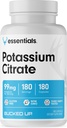 Bucked Up Potasium Citrate 99mg Per Serving, Bucked Up Esensial (180 Servings, 180 Kapsul)
