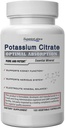 Potasium Lab Superior Citrat 100 mg, Murni Non- GMO Electrolite Mineral, Additive- Free, Ginney Stone & pH Dukungan, Muscle Cramp Relief, Heart & Nerve Fungsi, Alkualisasi Keseimbangan, 120 Veg Caps