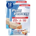 Murni Protein Bars, Protein Tinggi, Makanan Nutrisi untuk Mendukung Energi, Gula Rendah, Gluten Bebas, Strawberry Yunani Yogurt, 6 Bars Masing-masing 1.76 Oz, Paket 2