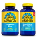 Nature 's Life Nafforshing Monolaurin 1000mg 250ct dan Protecting Zinc Picolinate 30mg 250ct - Gut Health and Imune Supports - Monolaurin from Raw Coconuts, Chelated Zinc - 60- Hari Jaminan