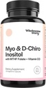 M-y-o in-os-itol & D-Chiro Inositol Capsules dengan MTHF, Folate, Vitamin D 124; Dukung untuk Fungsi Ovarian, Keseimbangan Hormone, & Homocysteles Levels 124; Suplemen Fertilitas untuk Perempuan 124; 40: 1 Rasio