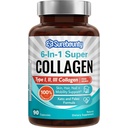 Multi Collagen Complex, Tipe I, II, III, 6-in-1 Super Collagen dengan Vitamin C, Acid Hyaluronic, Biotin, Turmeric, Black Pepper, Keto, 90 Capsules