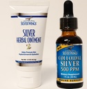 Suplemen Sayap Perak Alam - Colloidal Perak 500 ppm (1 oz / 30 ml) Dukungan kekebalan tubuh Plus Herbal Overse 250 plum (1.5 oz)