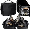 Travel Jewelry Organizer Case, Jewelry Bags for Traveling, Jewelry Binder with 24 Pcs Clear Velvet Pouches for Stening Earrings, Rings, Neckklace, Brackets, Watch (Hitam)