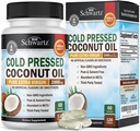 Coconut Oil Capsules 2000mg - Organic Murni Ekstra Virgin Unfure Cold Menekan MCT Rich & Non-GMO untuk Heally Skin Nails Nails Growth Dukungan Bloating Anti Aging Dibuble - 120ct (2 Pasokan Bulan)