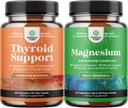 Bundle of Herbal Thyroid Support complex and High Absorestion Magnesium Complex - Mood Enhancer Energy Support for Thyroid Health - with Magnesium Oxide for Sleakh Attrable and Mood Support