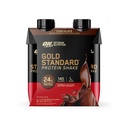 Optimum Nutrition Gold Standard Protein Shake, 24g Protein Shake, Gluten Free, Vitamin C untuk Dukungan Imune, Chocolate, 11 Fl Oz, Paket 4 (Packaging May Vary)