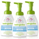 Babyganics Alcohol- Free Foaming Hand Sanitizer, Pompa Bottle, Fragrance Free, 8.45 oz, 3 Pack