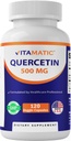 Vitamatic Quercetin 500 mg, 120 Vegetarian Capsules (Non- GMO, Gluten Free, Vegan) - Mendukung Kesehatan Kardiovaskular