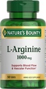 Nature 's Bounty L-Arginine 100mg untuk Pendukung Fungsi Darah dan Vaskular - Non-GMO, Gluten Bebas, 50 Tablet