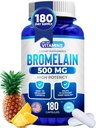 Kami suka Vitamin Bromelain 500mg Capsules - 1200 GDU / Serving - Bromelain Tambahan dari Pineapple Extract - Proteolytic Enzymes untuk Divalry, Absorpsi, Gabungan Pain, Muscle Soreness - 180 Capsules