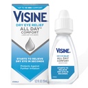 Visine Dry Eye Relief All Day Comfort Lubricant Eye Drops for Up to 10 Hours of Comfort, Dry Eye Drops with Polythylene Glycol, 0.5 F