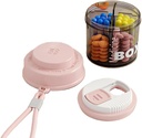 Kotak Pil Merah Muda untuk Wanita Purse, Kotak Pil Kecil, Penyelenggara Pil KB, 4 kompartemen untuk Pil Botol, cocok di Pocket, Handbag Pill Organizer, Kasus Pill Travel (Pink)