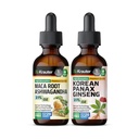 BIO KRAUTER Maca Root Ashwagandha Tainture 2 Fl. Oz. & Korea Panax Ginseng Tincture 2 Fl. Oz.