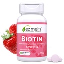 EZ Melts Dissolable Biotin 5.000 mcg, Hair, Skin & Nail Dukungan, Sugar- Free, 3 - Bulan Supply - 1 Pack