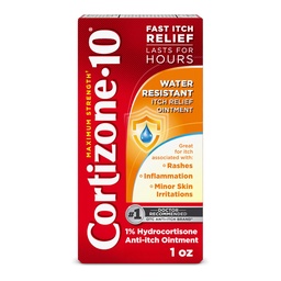 Cortizone -10 Maksimal Kekuatan Air Relief Itch Oquest, 1% Hydrocortisone, Fast-Acting, Anti- Itch Cream for Bug Bite, Rash, Eczema, Psoriasis, Poison Ivy, Oak, Sumac & More, 1 oz