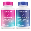 Pink Stork & Blue Stork Nya dan Hes Fertilitas Bundle: Suplemen Fertilitas untuk Perempuan, Suplemen Fertilitas untuk Pria, Fertilitas Prenatal Vitamin, Vitex, Inosiol, Flete, Vitamin B6, 60 Capsules