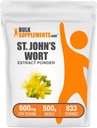 BulkSuplements.com St. John 's Welt Extract - St. Johns Welt Suplement, Herbal Suplemen Mood - Vegan & Gluten Free, 600mg per Serving, 500g (1,1 lbs) (Paket 1)