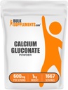 BulkSuplements.com Kalsium Gluconate Powder - Kalsium Suplemen, Mudah Absorbed - Tanpa rasa & Gluten Bebas, 600mg per Serving, 1kg (2.2 lbs) (Paket 1)