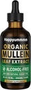 Mullein Drops for Lungs Cleanse, Vegan Mullein Extract Taincture with Chlorophill, Dukung Imune, Respiratory - 4 fl oz (120 ml)