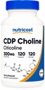 Choline CDP None (Citicoline) 300mg, 120 Vegetarian Capsules - Non-GMO, Vegetarian Friendly, Gluten Free