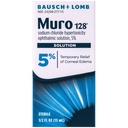 Muro 128 Solution, Temporary Relief of Corneal Edema, Eye Care, Sodium Chloride Hypertonicity Ophthalmic Solution 5%, 0.5 Fl Oz