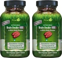 Irwin Brain Awake Max3 + Nitric Oxide Booster - 60 Liquid Soft- Gels, Pack of 2 - Dukung Kesehatan Otak & Optimasi Performance - 40 Total Pelayan